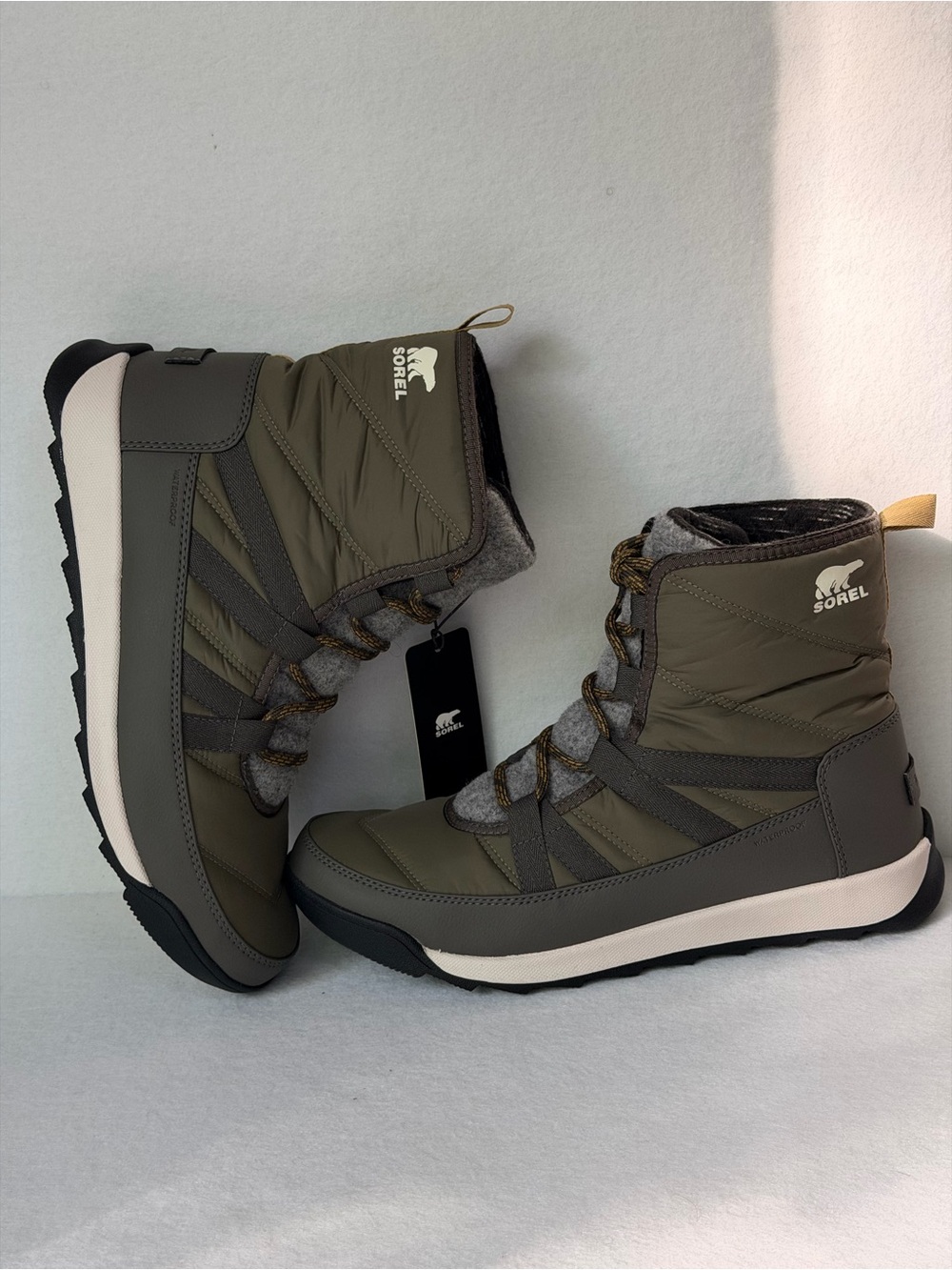 Sorel Women's Olive and Gray Insulated Winter Boots